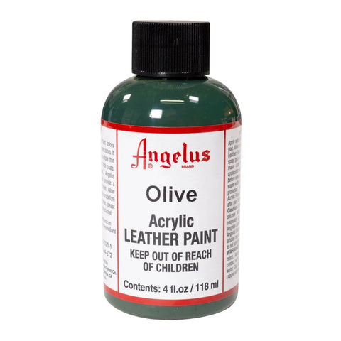 Angelus Olive Acrylic Leather Paint - 4 oz.