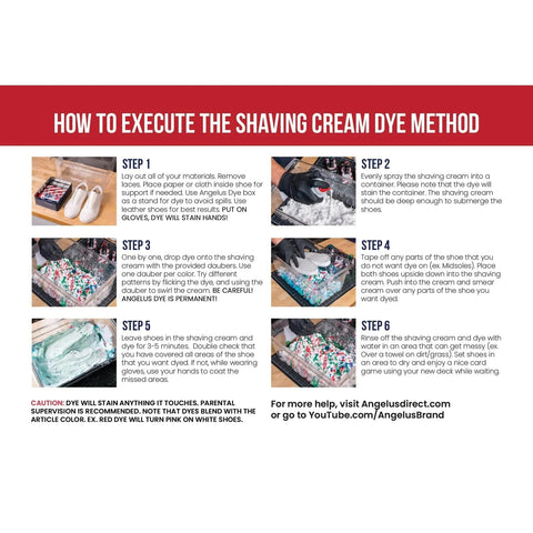 Angelus X Barbasol Limited Edition Dye Set Directions