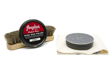 Angelus Grey Shoe Wax Polish keeps your boots fresh.