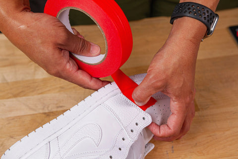 Red Masking Tape from Angelus on Shoe