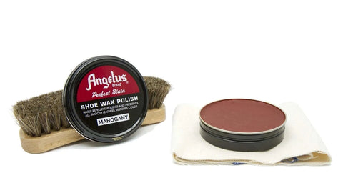 Reinvigorate your leather boots with Angelus Mahogany Shoe Wax Polish.