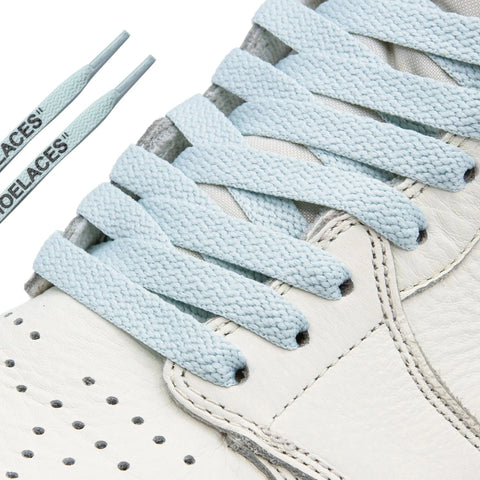 Lace Lab Light Blue Off-White Style "SHOELACES" on shoe