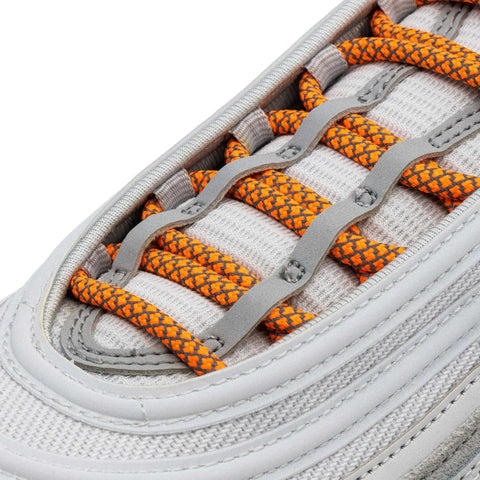 Orange 3M Reflective Rope Laces on shoes