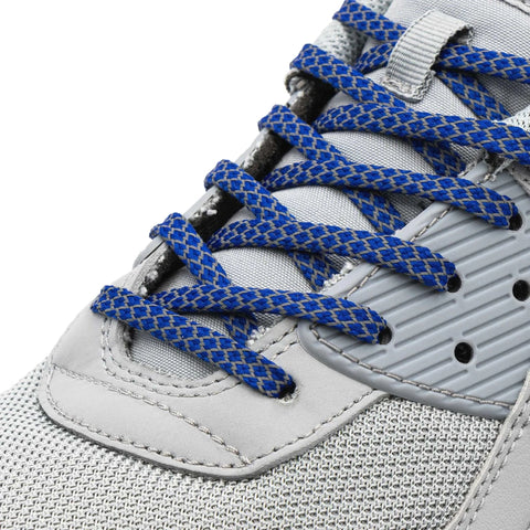 Sapphire - Reflective Flat Laces 1.0 on shoes