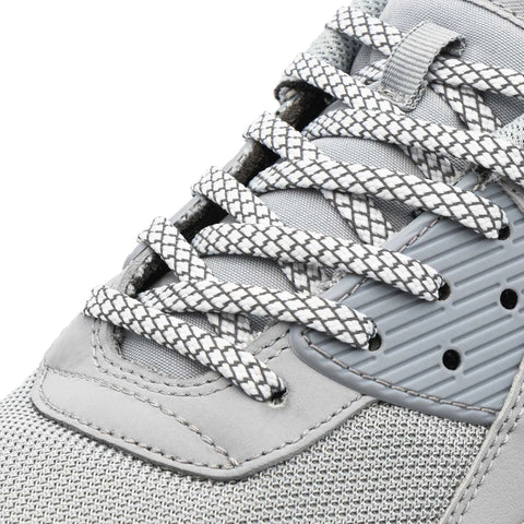 White - Reflective Flat Laces 1.0 on shoes