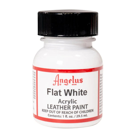 Angelus makes the best acrylic leather paint on the market. Pick up a bottle of Flat White Paint for your next custom paint job.