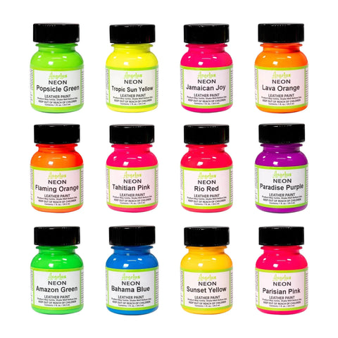 Angelus Neon Leather Paint 12 Pack