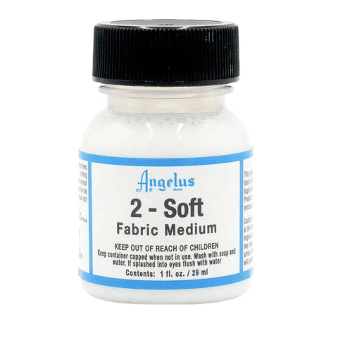 Angelus 2-Soft will help keep your fabrics nice and soft after being painted.