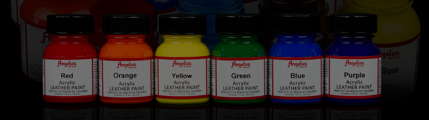 (2 Bottles) of Angelus Acrylic Shoes Boots Handbags Leather Paint Dye 1 oz