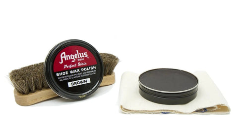Angelus Brown Shoe Wax Polish keeps your boots looking fresh.