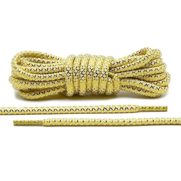 Canvas Laced Rope Metallic Gold/White Rope Laces | Lace Lab Rope Laces | Jordan Laces ...