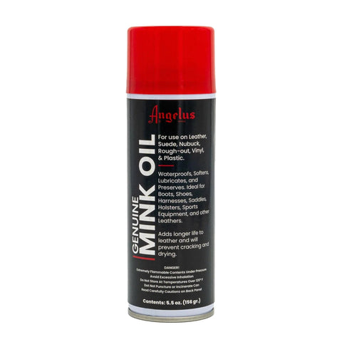 Angelus Mink Oil comes in a Aerosol version for leather conditioning on the go.