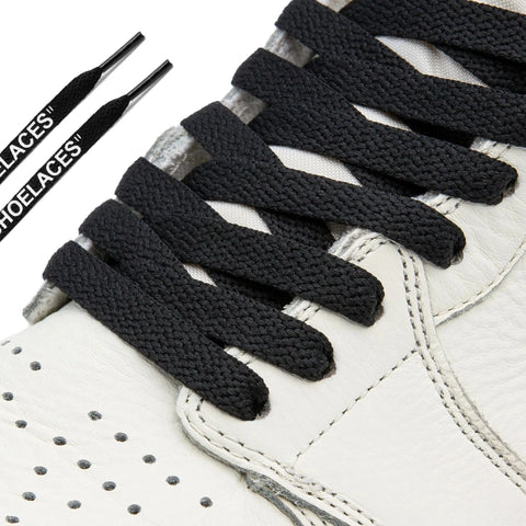 Lace Lab Black Off-White Style "SHOELACES" on shoe