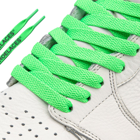 Off White Neon Green Off-White Style "SHOELACES" on shoe