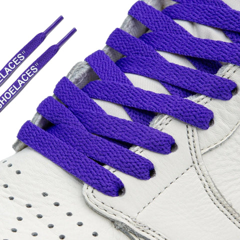 Lace Lab Purple Off-White Style "SHOELACES" on shoe