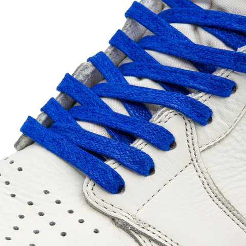 Lace Lab Royal Blue Waxed Shoe Laces on shoe