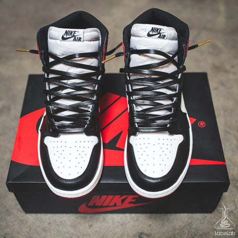 Lace Lab Black Leather Laces - Jordan Chicago 1's - 63"